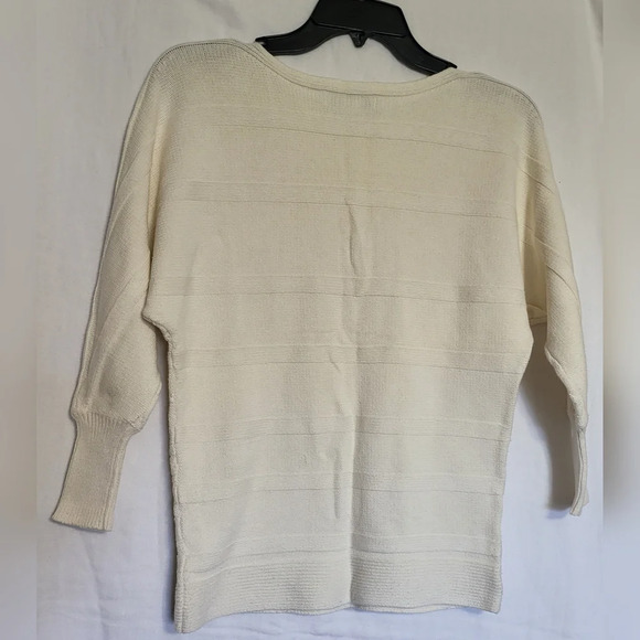 Liz Claiborne Womens‎ Ivory Textured Dolman Cable Knit Sweater S Petite Vintage - Picture 5 of 5